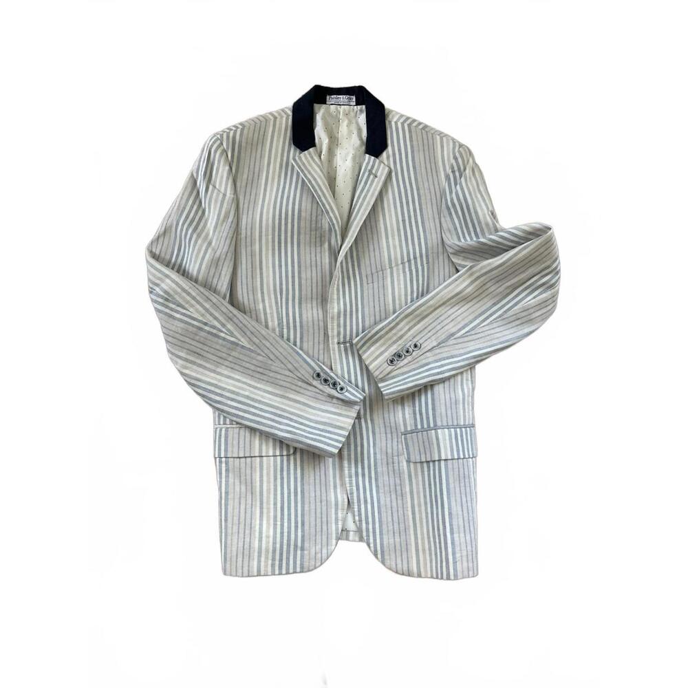 Stylish Paisley & Gray Striped Blazer NWOT